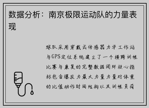 数据分析：南京极限运动队的力量表现